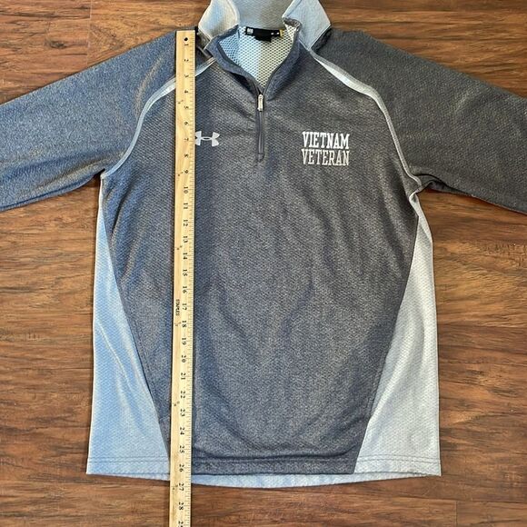 Under Armour Mens Gray 1/4 Zip Pullover Custom embroidered Sz M - Picture 4 of 7